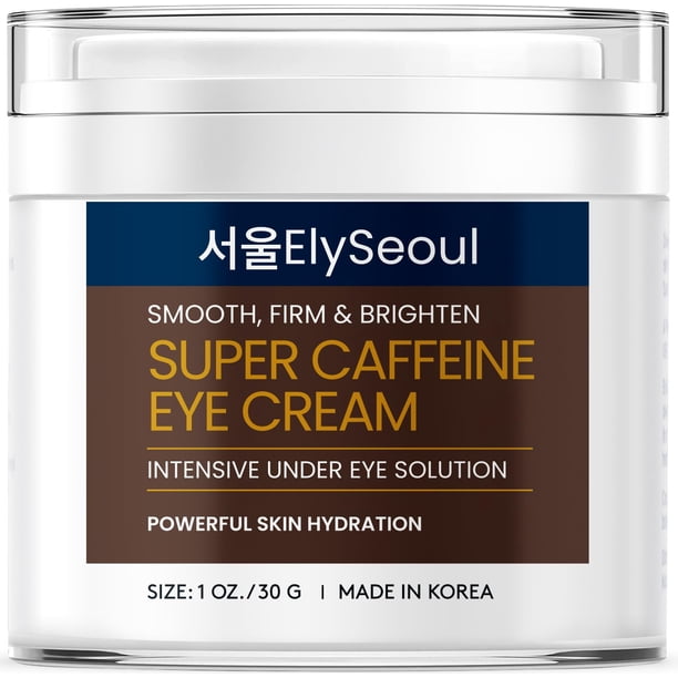 ElySeoul Super Caffeine Eye Cream: Crema debajo de los ojos para arrugas - Crema coreana para ojos antienvejecimiento - Círculos oscuros tratamiento debajo de los ojos abrillantador debajo de los ojos