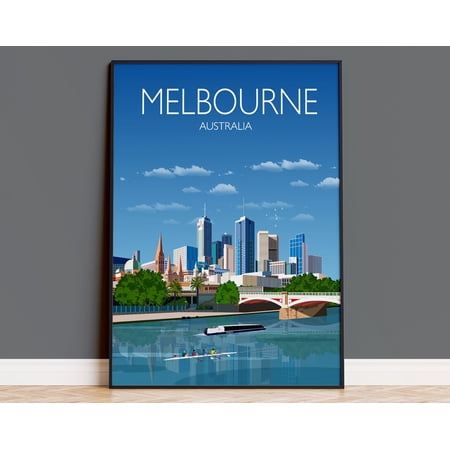 Travel Poster of Melbourne , Travel Print of Melbourne, City of Melbourne, Australia, Australia Travel Poster, Melbourne Cityscape, 8x12 UNFRAMED