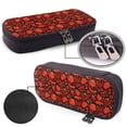 thumbnail image 4 of Picia Tomatoes And Chili Pattern Large Capacity PU Leather Pencil Case Organizer Pen Marker Holder Double Zipper Storage Bag Big Pencil Pouch for College Office, 4 of 6