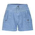 thumbnail image 4 of Mqqzkk Womens Cargo Denim Shorts - Summer Casual Vintage Loose Button Up Shorts With Pockets, 4 of 6