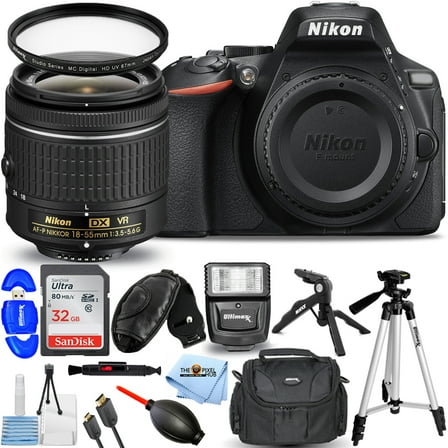 Nikon D5600 DSLR Camera with 18-55mm VR Lens   32GB   Flash   Tripod Bundle