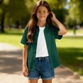 thumbnail image 4 of Toddler Boys Summer Clothes Short Sleeve Button Down Dress Shirts Kids Collar Plain School, 4 of 8