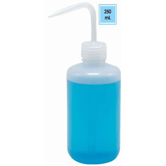 Wash Bottle 250mL / 8oz (1 pc) LDPE Narrow-Mouth - Squeeze Bottle - (For pets, veterinary, liquid dispenser, water transfer) by BioRx Sponix
