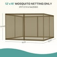 thumbnail image 5 of Aoodor Universal 12 x 16 ft. Gazebo Replacement Mosquito Netting Screen 4-Panel Sidewalls with Double Zipper for Patio Backyard Deck and Lawns (Only Netting), 5 of 9