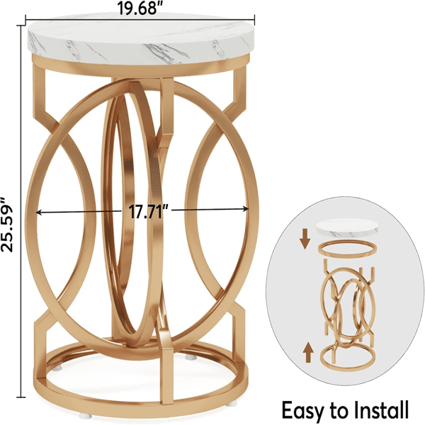 Narrow End Table, MDF Construction, Cross Fishtail Design for Living Room/Bedroom/Office as Side Table/Nightstand