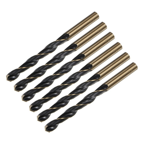 Uxcell 6 Packs 10mm Black Nitride & Gold Titanium Coated High Speed Steel (HSS) 4341 Twist Drill Bits