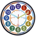 thumbnail image 5 of Colorful Teaching Wall Clock,Kids Learning Time,Black, 5 of 7
