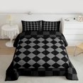 thumbnail image 2 of Manfei Boys Girls Geometric Plaid 3 Pieces Queen Comforter Set,Vintage Aesthetic Ultra Soft Bedding Sets,Minimalist Grid Bedding Comforter Set Breathable,Ultra Soft Home Decor,Reversible, 2 of 8