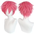 thumbnail image 1 of ANOGOL Gorro para el Pelo + Peluca Corta Negra para Hombre, Cosplay para Halloween, Navidad, Evento, Fiesta de Disfraces, Peluca Corta Negra para Disfraz, para Hombres, Mujeres, niños, Anime, Cosplay, 1 of 4