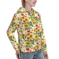 thumbnail image 6 of Picia Sunflower Cornflower Poppy Pattern Casual Women's Hoodie, Hooded Sweatshirt with Kangaroo Pocket, Comfortable Pullover with Eye-catching Drawstrings-XX-Large, 6 of 7