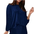 thumbnail image 2 of Inleife Women's Dressy Casual Blouses Women's Fashion Solid Color Long Sleeve Crewneck Casual Shirts Pullover Blouse, 2 of 6