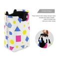 thumbnail image 3 of Yayeee Freestanding Laundry Hamper with Handle Collapsible Large Storage Basket for Clothes, Yellow Retro Round, 3 of 7