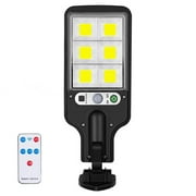 Solar Street Lights Outdoor Dusk To Dawn Motion Sensor Lights Remote Control Solar Parking Lot Flood Light with 3 Lighting Modes for Garden Garage Backyard Patio Remote Control