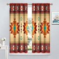 thumbnail image 4 of Aztec Curtains, Southwestern Native Tribal American Ethnic Pattern Western Boho Geometric Window Treatments for Living Room Bedroom Kitchen Beige Red Drapes 2 Panel Sets,42x63 Inch, 4 of 6