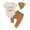 Khaki, variant on Aojekbee Baby Boys 3Pcs Summer Outfits Short Sleeve Letter Print Romper Pants Hat Set Newborn Clothes