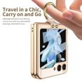 thumbnail image 3 of Magnetic Plating Case For Samsung Galaxy Z Flip 5 Compatible With Magsafe, Slim Pc Cover With Ring Holder & Front Screen Protector, 3 of 5