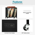 thumbnail image 3 of RECORD PLAYER STAND WITH CHARGING STATION TURNTABLE STAND WITH LOCKER 3 TIER END TABLE Holds up to 40 albums Vinyl record stand Living room Black, 3 of 6