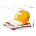 thumbnail image 1 of Clear Acrylic Baseball Hat or Cap Display Case with Pink Risers and White Base (A006-PNR), 1 of 2