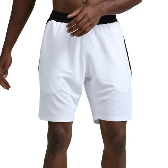 Men Track Pants Male Quick Drying Breathable Basketball Shorts Outdoor Leisure Compression Pants Pantalon Survetement Homme White L