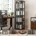 thumbnail image 2 of Homieasy Rotating Bookshelf, Corner Bookshelf, 360 Display Wood Spinning Bookshelf, Floor Standing Bookcase Narrow Shelf Revolving Organizer Storage Rack for Small Space, Black, 2 of 7