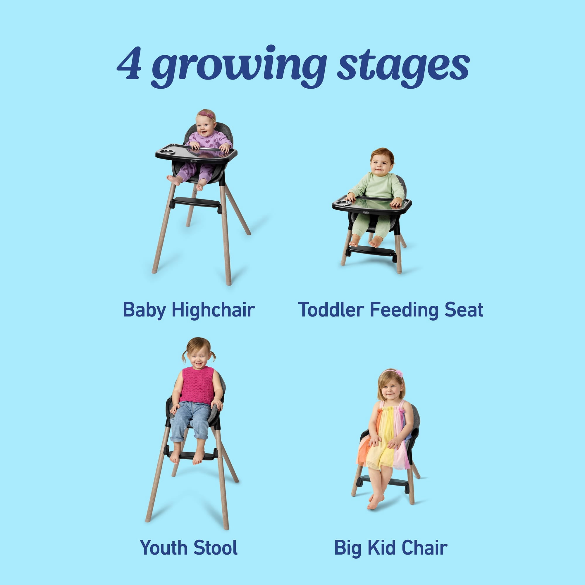 Graco Ready2Dine DLX 4-in-1 High Chair for Baby and Toddler, Hazen Black