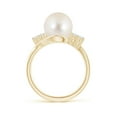 thumbnail image 2 of Angara Freshwater Cultured Pearl Bypass Ring with Diamond Trio in 14K Yellow Gold for Women | June Birthstone Jewelry for Her, 2 of 8