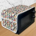 thumbnail image 1 of Vintage Microwave Oven Cover, Vintage 80s Style Geometrical Pattern with Triangles and Circles in Memphis Fashion, Water Resistant Organizer with Pockets Kitchen, 36" x 12", Multicolor, by Ambesonne, 1 of 1