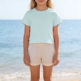 thumbnail image 6 of DJDLJWCJ Little Girls Short Sleeve T Shirts Girls Summer Shirts Roundneck Solid Tee Shirts Little Girls Short Sleeve Shirts Fashion Tops, Sky Blue 10 T, 6 of 6