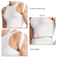 thumbnail image 4 of Camiseta sin mangas delgada elástica chaleco elástico para hombre con doble correa para el hombro de diseño hueco para deportes y Fitness ANGGREK Otros, 4 of 6