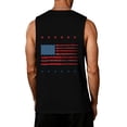 thumbnail image 4 of LNZGNM Men's Workout Tank Tops Big and Tall USA Flag Sleeveless Shirt Athletic Muscle Graphic Patriotic Tank Tops Beach Summer Tee Tops,Black 2XL, 4 of 4