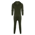 thumbnail image 5 of Men's -Lined Hooded Zip-Up Jumpsuit, Casual Spliced Print One-Piece Sweatsuit for Autumn Winter, Solid Color, 5 of 8