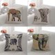 thumbnail image 1 of Juego de 4 fundas de cojín de sofá con diseño de elefante, 45x45cm, funda de almohada decorativa de lino para dormitorio, sofá, cama, jardín TUNC Sencillez, 1 of 5