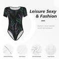 thumbnail image 6 of Uemuo Lavender Flowers Pattern Women's One Piece Short Sleeve Swimsuit Rash Guard Surfing Modest Quick-drying Swimsuit Beach Essentials-X-Large, 6 of 9