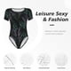 thumbnail image 4 of Balery Lavender Flowers Body de cuello redondo de manga corta para mujer Tops de manga corta Tops básicos-Small, 4 of 7