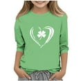 thumbnail image 2 of WQNVRNR Unisex Kids St. Patrick's Day Graphic Shirt- Spring Tops Crew Neck 3/4 Sleeve Casual Festive Shirt for Boys Girls Green Size 12, 2 of 5
