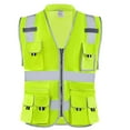thumbnail image 2 of High-Visibility Surveyor Vest with 10 Pockets, Reflective Yellow Safety Gear for Outdoor Work, 2 of 7