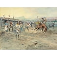 thumbnail image 2 of Russell, Charles Marion 32x25 Black Ornate Wood Framed with Double Matting Museum Art Print Titled - The Tenderfoot-1900, 2 of 4
