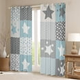 thumbnail image 2 of Feelyou Cartoon Blue Stars Black Out Curtains for Kids, Polka Dots Patchwork Curtains Pack of 2 (42x63 Each), Buffalo Plaid Bedroom Curtains, Curtains and Drapes Room Decor, 2 of 6