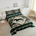 thumbnail image 4 of Erosebridal Aztec Comforter Sets King Size, Rustic Horse Comforters & Duvets, Tribal Animal Decor, Reversible 3 Pieces, 4 of 7