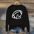 thumbnail image 2 of BODOAO Women's Football Game Day Sweatshirt Women's Rugby Printed Pullover Round Neck Casual Graphic Print Oversized Crewneck Sweatshirts Long Sleeve Pullover for Gameday Hoodies Black L, 2 of 4