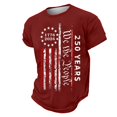 thumbnail image 3 of WAYUTE Men's 250th Anniversary USA Shirt National Flag Patriotic Short Sleeve Crew Neck Tee Casual Holiday Independence Day T-Shirts, 3 of 3