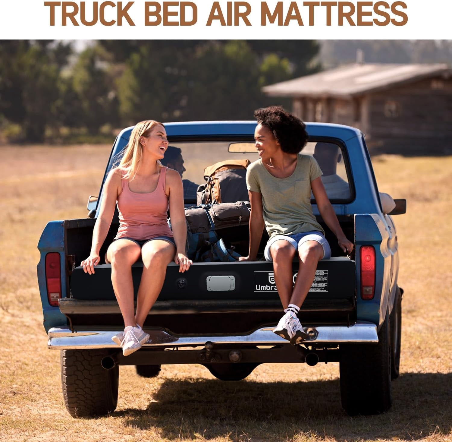 Umbrauto Truck Bed Air Mattress with Built in Pump for 5.5-5.8ft Short Beds, Upgraded Peach-Skin Surface Inflatable Airbed for Truck Tents, Camping, and Travel