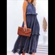 thumbnail image 5 of Vestido de Verano para Mujer, de Algodón, Sin Mangas, con Cuello Halter, Informal, Bohemio, Holgado, Azul Marino XL, 5 of 7