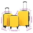 thumbnail image 4 of vidaXL Hardcase Trolley Set 3 pcs Yellow ABS, 4 of 5