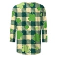 thumbnail image 4 of Meichang T-Shirts à Manches 3/4 pour Femmes Joyeuse Saint-Patrick Hauts Verts Trèfle Graphique T-Shirts Coupe Ample Col Rond Mignons T-Shirts Blouses Hauts Irlandais, 4 of 5