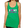 thumbnail image 1 of Wild Bobby, I Love My Boyfriend Tie Dye Pop Culture Tri-Blend Racerback Tank Top, Envy, Small, 1 of 3