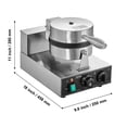 thumbnail image 6 of VEVOR Commercial Waffle Maker, 1230W Round Waffle Baker Machine, Non-Stick Stainless Steel Belgian Waffle Iron with Temperature and Time Control, Handle, for Restaurant Bakery Snack Bar Family, 6 of 9