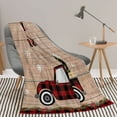 thumbnail image 3 of Christmas Red Truck Buffalo Check Throw Blankets Gifts Soft Flannel , Merry Christmas Warm Bed Blanket Throws for Chair Sofa Couch Bedroom Camper, 3 of 6