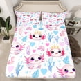 thumbnail image 2 of Homewish Cute Salamander Full Size Sheets,Underwater Water Plants Bed Sheets,Pink Axolotl Sheet Sets For Boys Girls,Super Cozy Room Decor,4 Pieces, 2 of 7