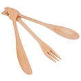 thumbnail image 4 of Juego de cubiertos de estilo japonés, mango largo, cuchara de madera, tenedor, cuchillo, utensilio de cocina, herramientas, 4 of 14